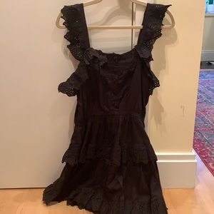 NWT Krewe Du Q black eyelet minidress